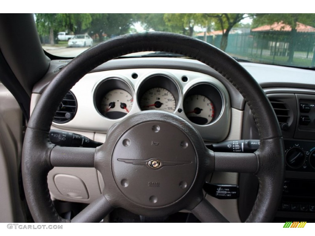2005 Chrysler PT Cruiser Touring Turbo Convertible Taupe/Pearl Beige Steering Wheel Photo #54626160