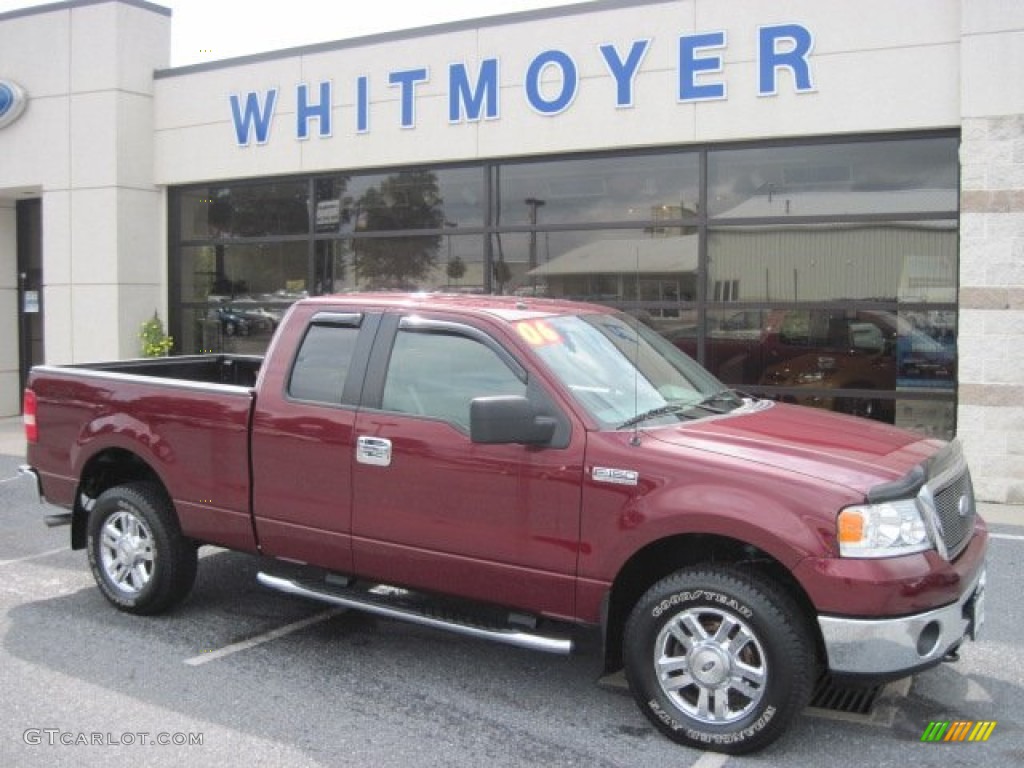 2006 F150 XLT SuperCab 4x4 - Dark Toreador Red Metallic / Medium/Dark Flint photo #1