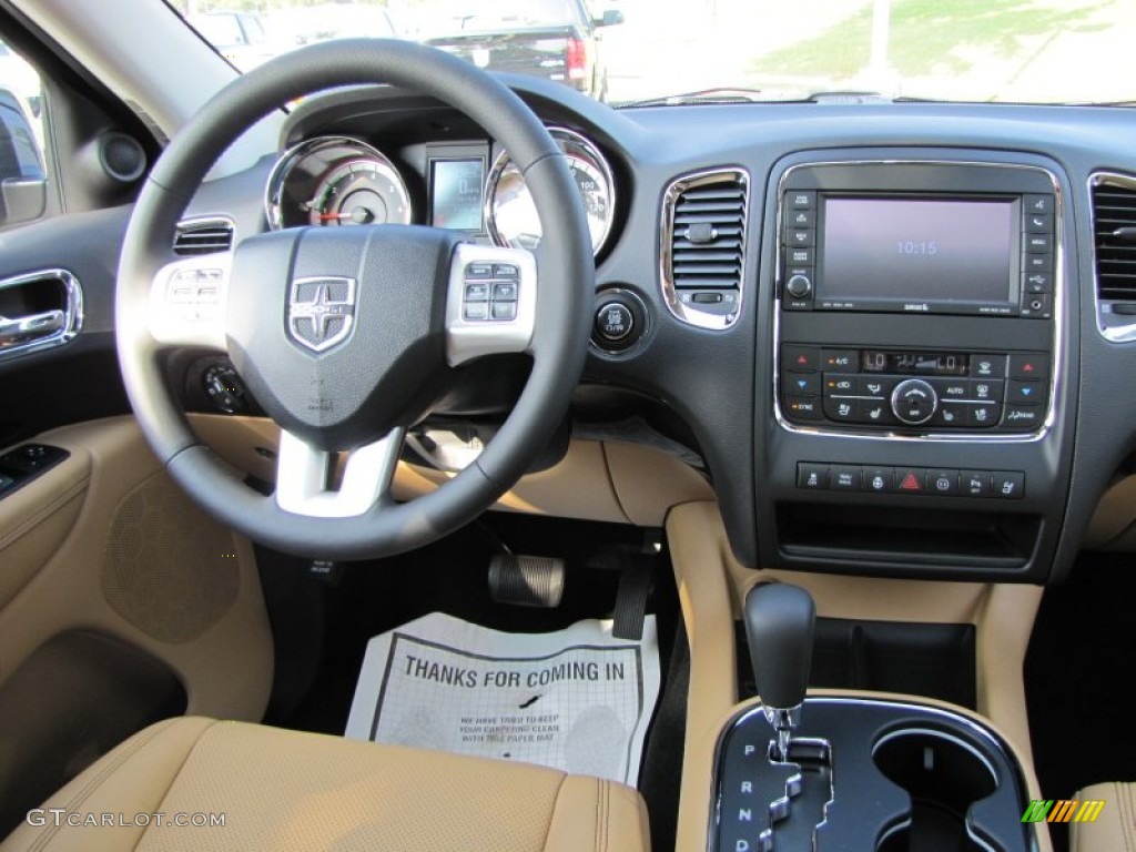 2012 Dodge Durango Citadel Black/Tan Dashboard Photo #54628632
