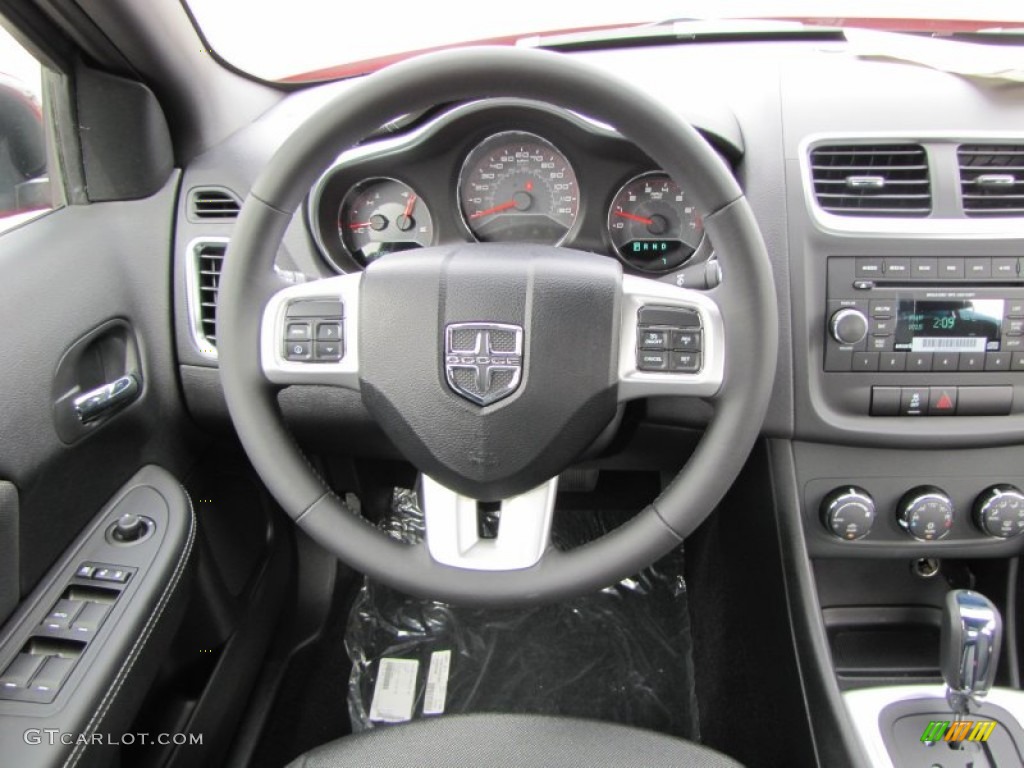 2012 Dodge Avenger SXT Black Steering Wheel Photo #54632053