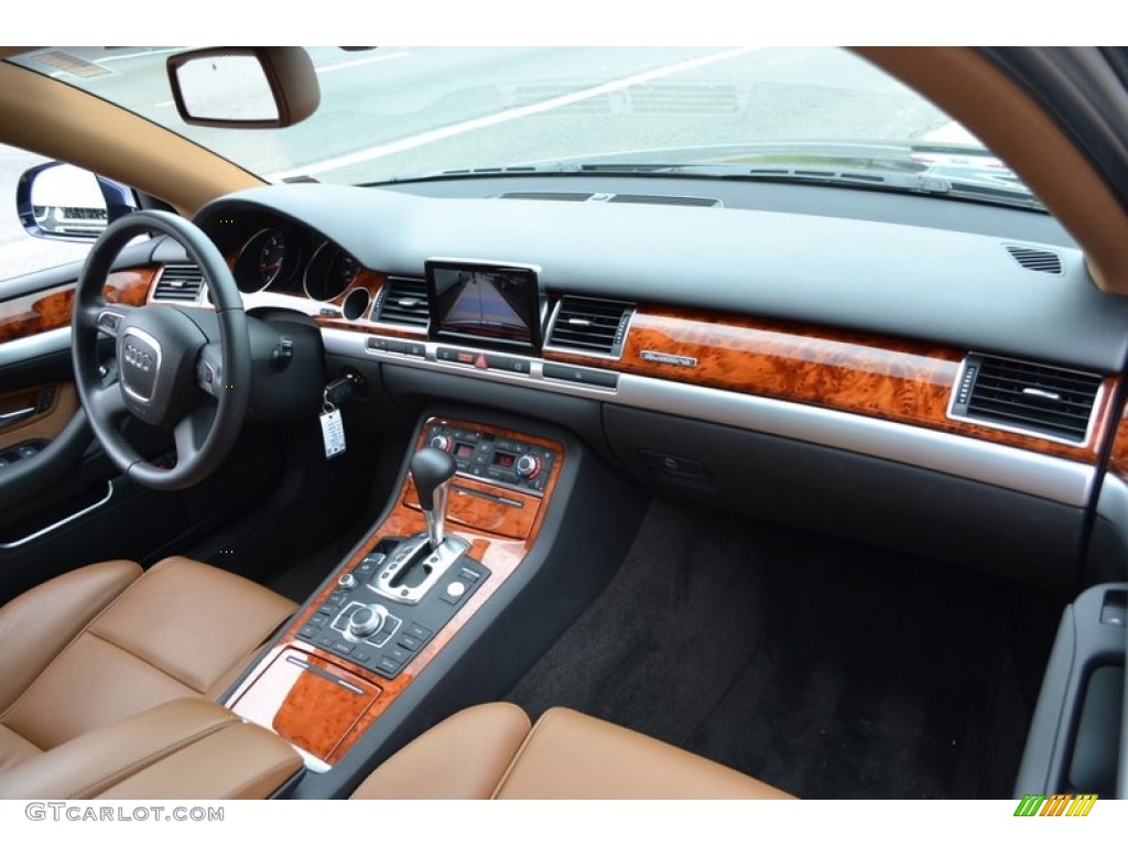 2009 Audi A8 L 4.2 quattro Amaretto/Black Valcona Leather Dashboard Photo #54636697