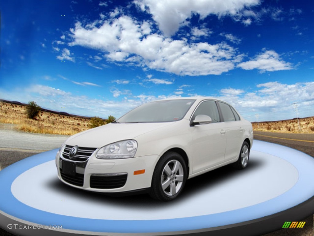2008 Jetta SE Sedan - Campanella White / Pure Beige photo #1