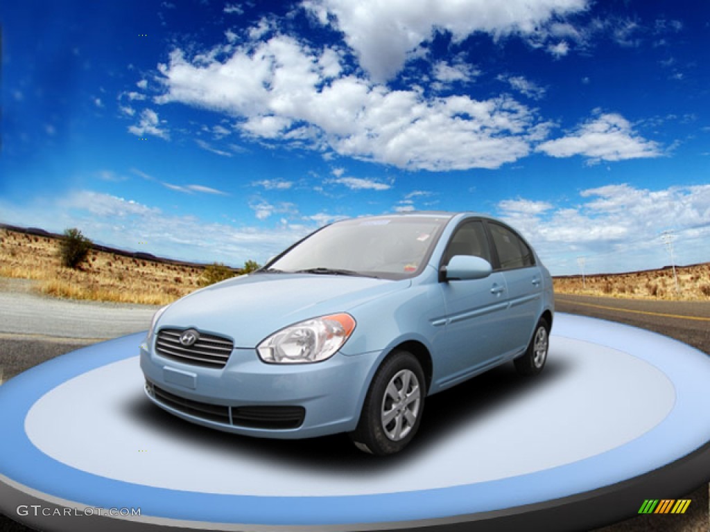 2009 Ice Blue Hyundai Accent GLS 4 Door 54631121 Photo 5 GTCarLot
