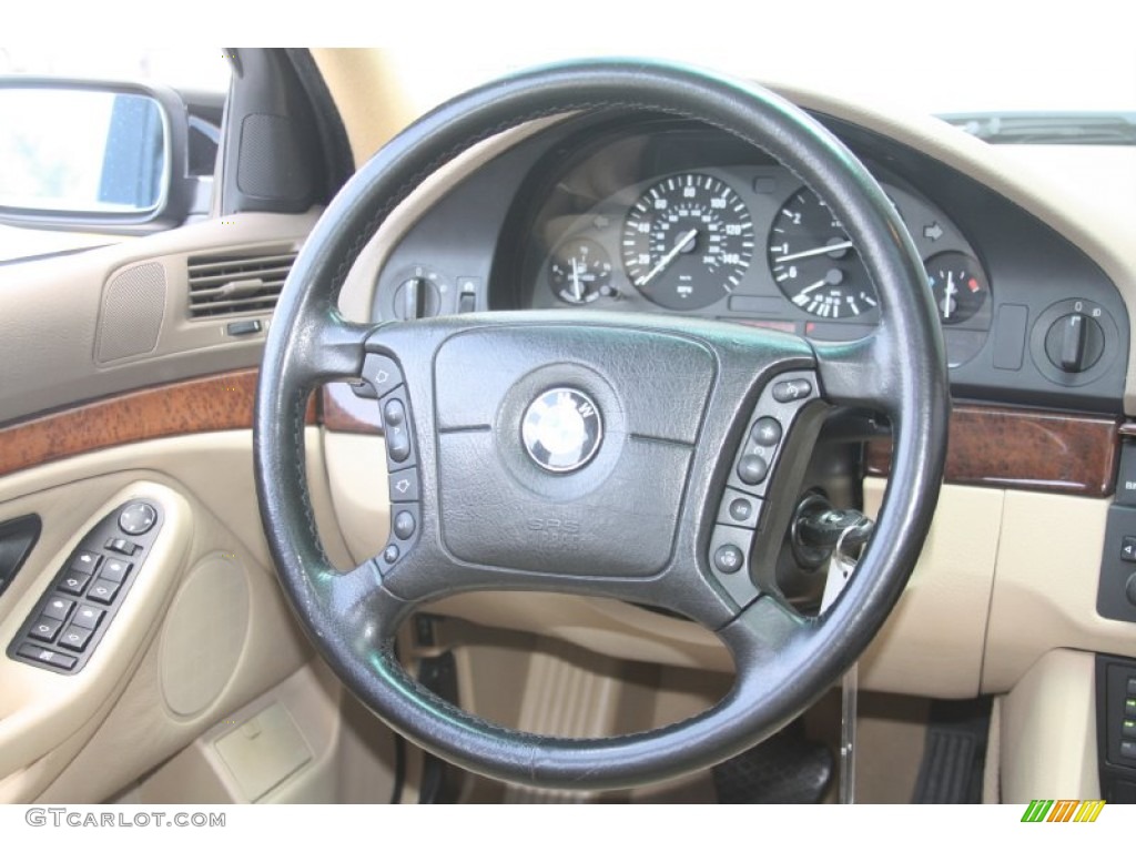 2001 BMW 5 Series 525i Sedan Sand Beige Steering Wheel Photo #54638106