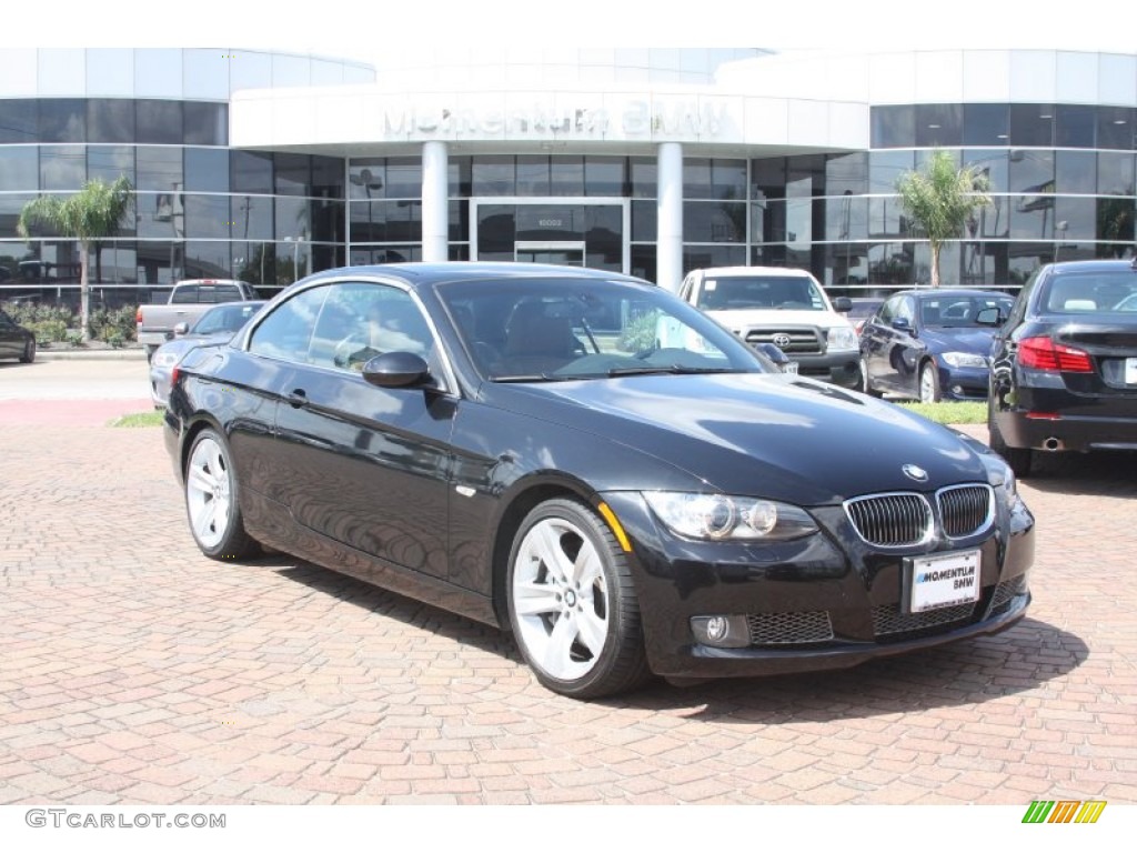 2008 3 Series 335i Convertible - Black Sapphire Metallic / Saddle Brown/Black photo #1