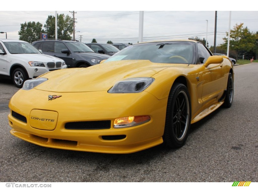 2002 Corvette Z06 - Millenium Yellow / Black photo #1