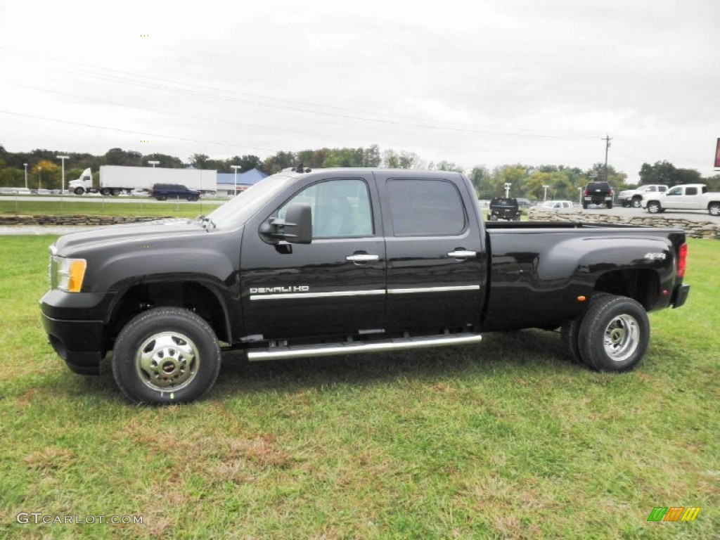 Onyx Black 2012 GMC Sierra 3500HD Denali Crew Cab 4x4 Dually Exterior Photo #54639994