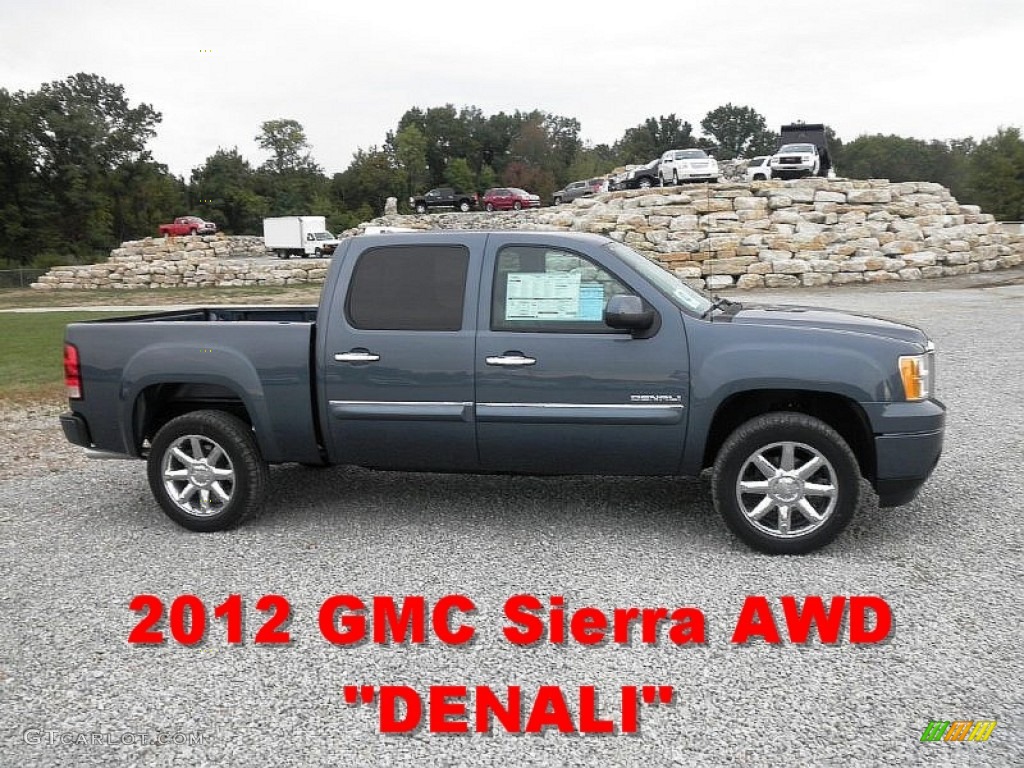 2012 Sierra 1500 Denali Crew Cab 4x4 - Stealth Gray Metallic / Ebony photo #1