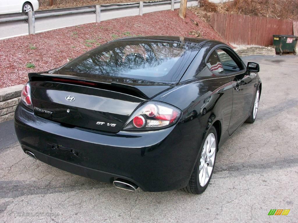 2007 Tiburon GT - Black Pearl / Black photo #6