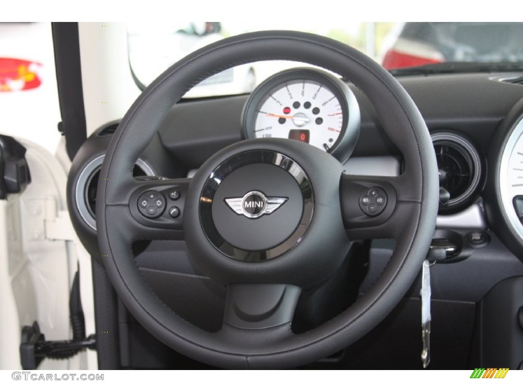 2012 Mini Cooper Hardtop Carbon Black Steering Wheel Photo #54642216