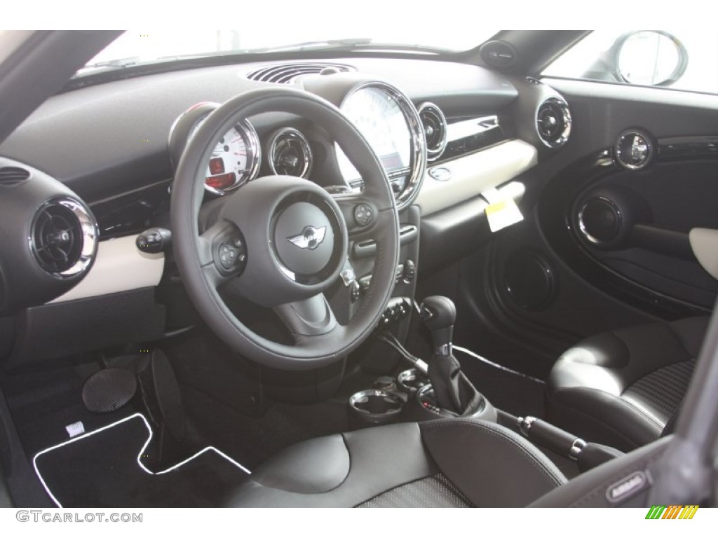 Punch Carbon Black Leather Interior 2012 Mini Cooper Coupe Photo #54642303