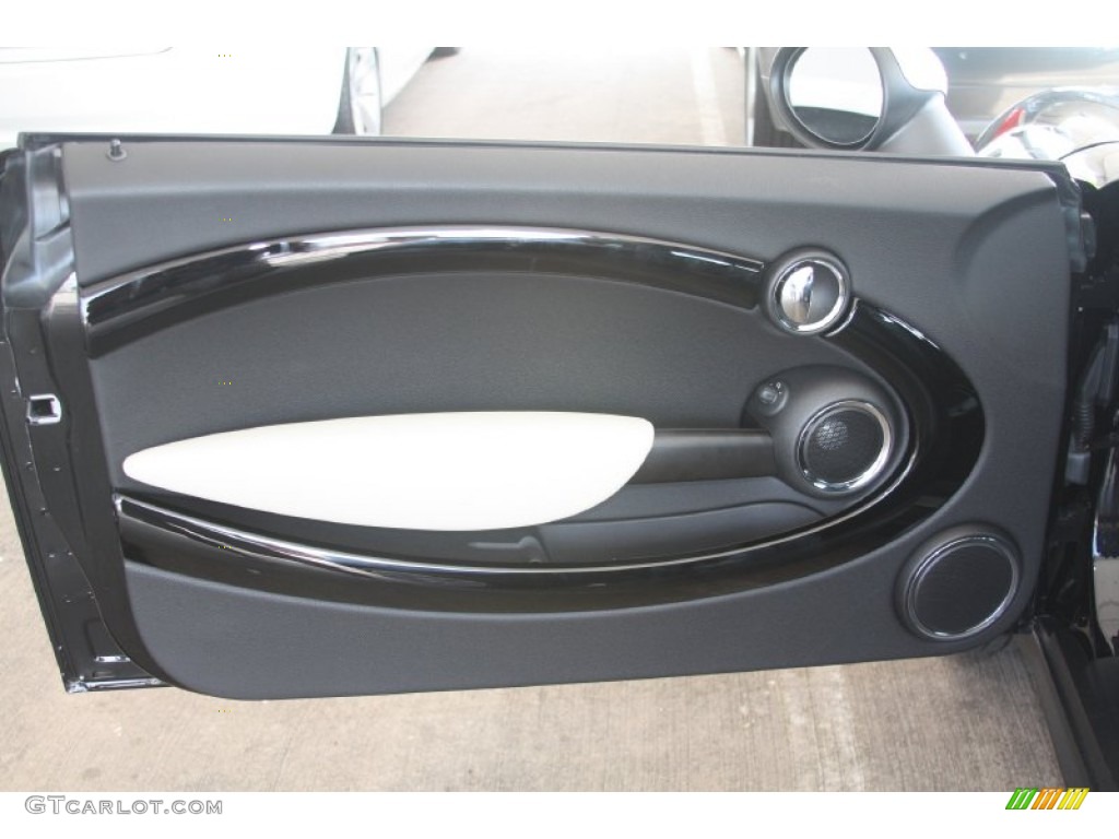 2012 Mini Cooper Coupe Punch Carbon Black Leather Door Panel Photo #54642330