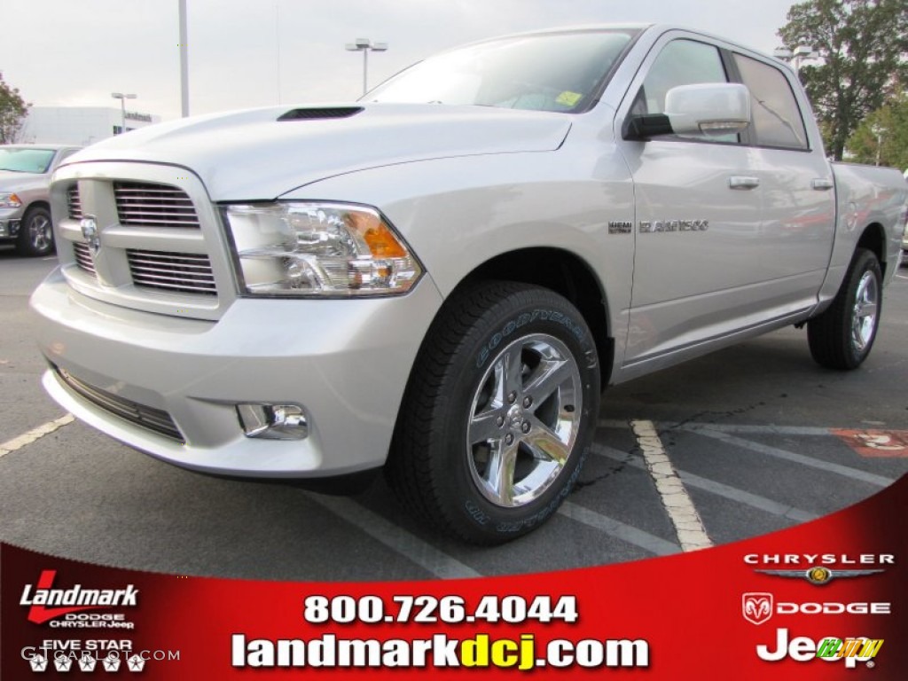 2012 Ram 1500 Sport Crew Cab - Bright Silver Metallic / Dark Slate Gray photo #1