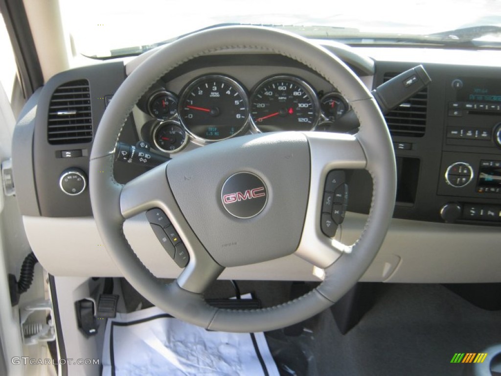 2012 GMC Sierra 1500 SLE Crew Cab Dark Titanium/Light Titanium Steering Wheel Photo #54644204
