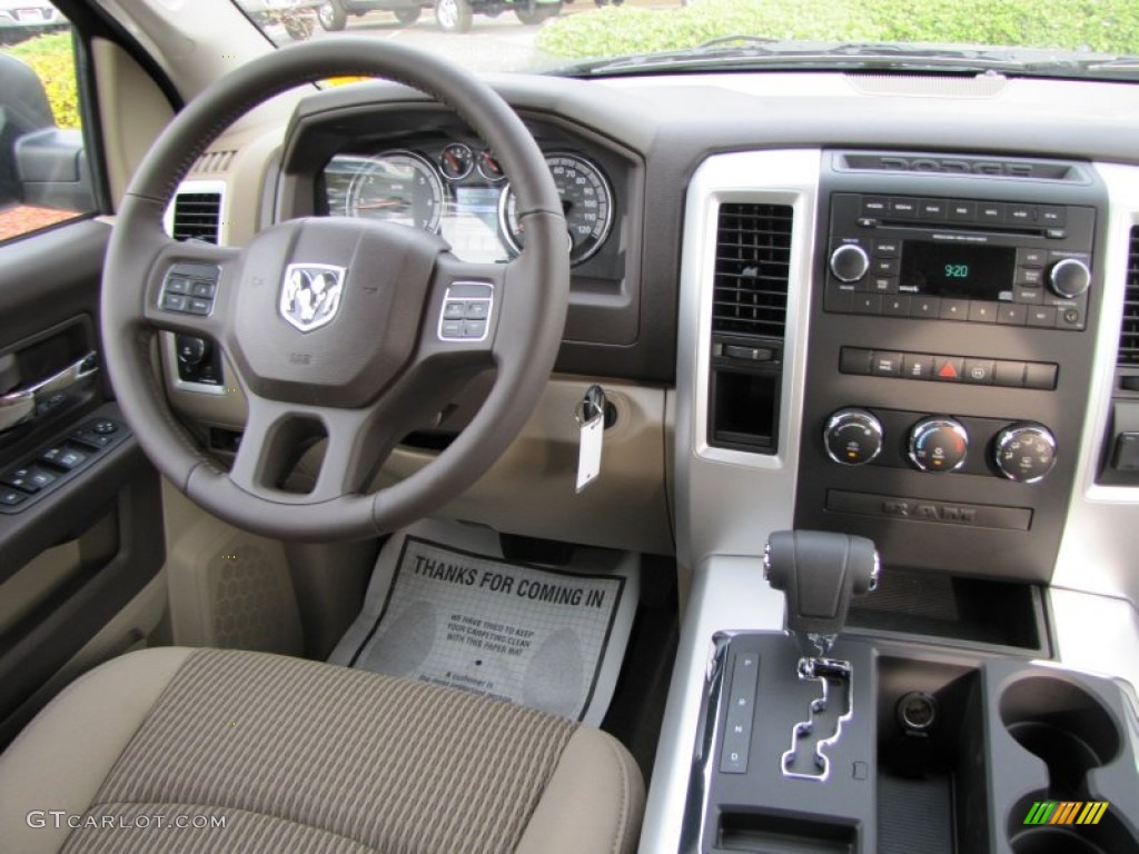 2012 Dodge Ram 1500 Big Horn Crew Cab Light Pebble Beige/Bark Brown Dashboard Photo #54644226