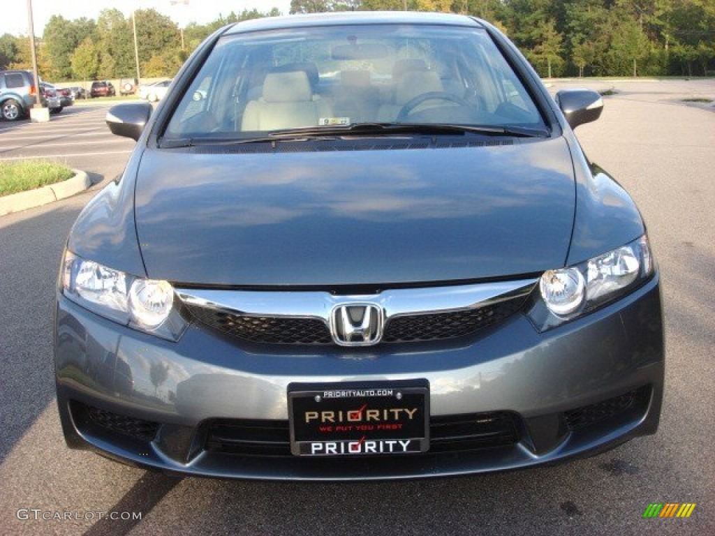 2009 Civic Hybrid Sedan - Polished Metal Metallic / Gray photo #7