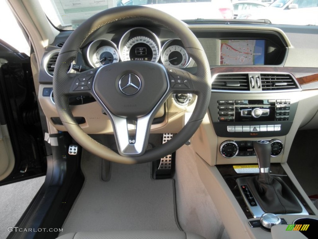 2012 Mercedes-Benz C 250 Sport Almond Beige/Mocha Dashboard Photo #54648020
