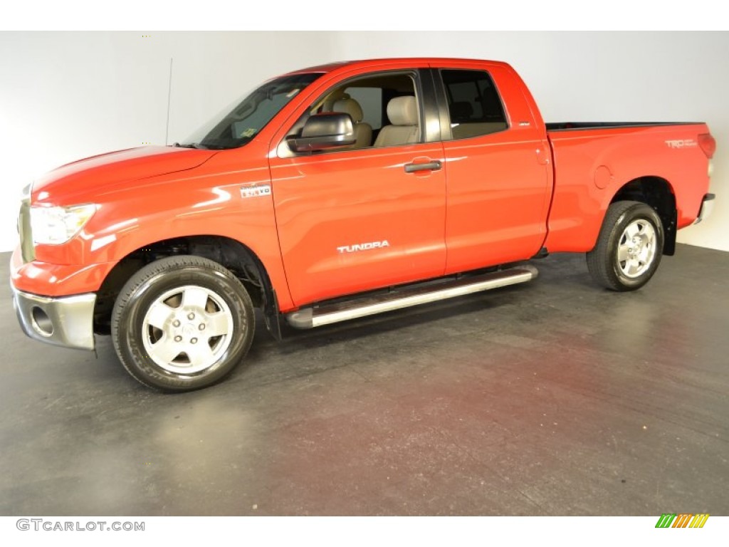 2007 Tundra SR5 TRD Double Cab - Radiant Red / Beige photo #4