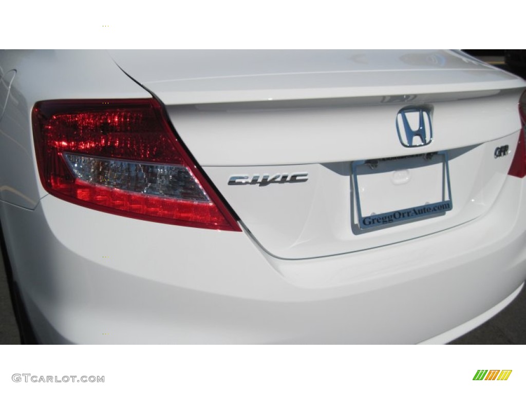 2012 Civic LX Coupe - Taffeta White / Stone photo #15