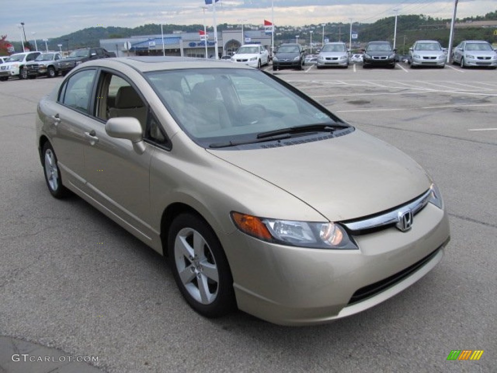 2007 Civic EX Sedan - Borrego Beige Metallic / Ivory photo #9