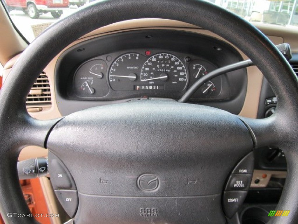 2000 Mazda B-Series Truck B3000 SE Extended Cab 4x4 Tan Steering Wheel Photo #54653280