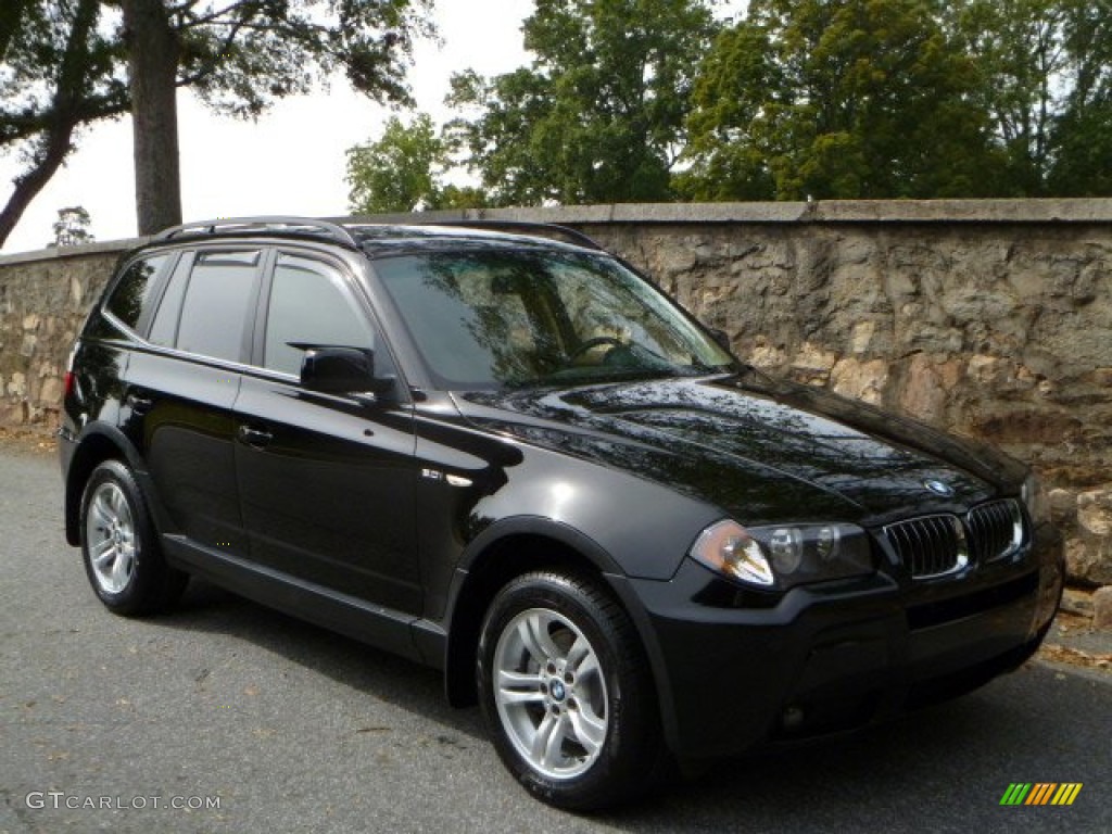 2006 X3 3.0i - Jet Black / Sand Beige photo #1