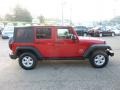 2007 Flame Red Jeep Wrangler Unlimited X 4x4  photo #5