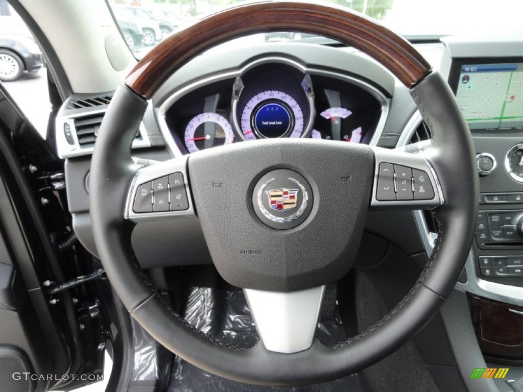 2012 Cadillac SRX Luxury AWD Ebony/Ebony Steering Wheel Photo #54656184