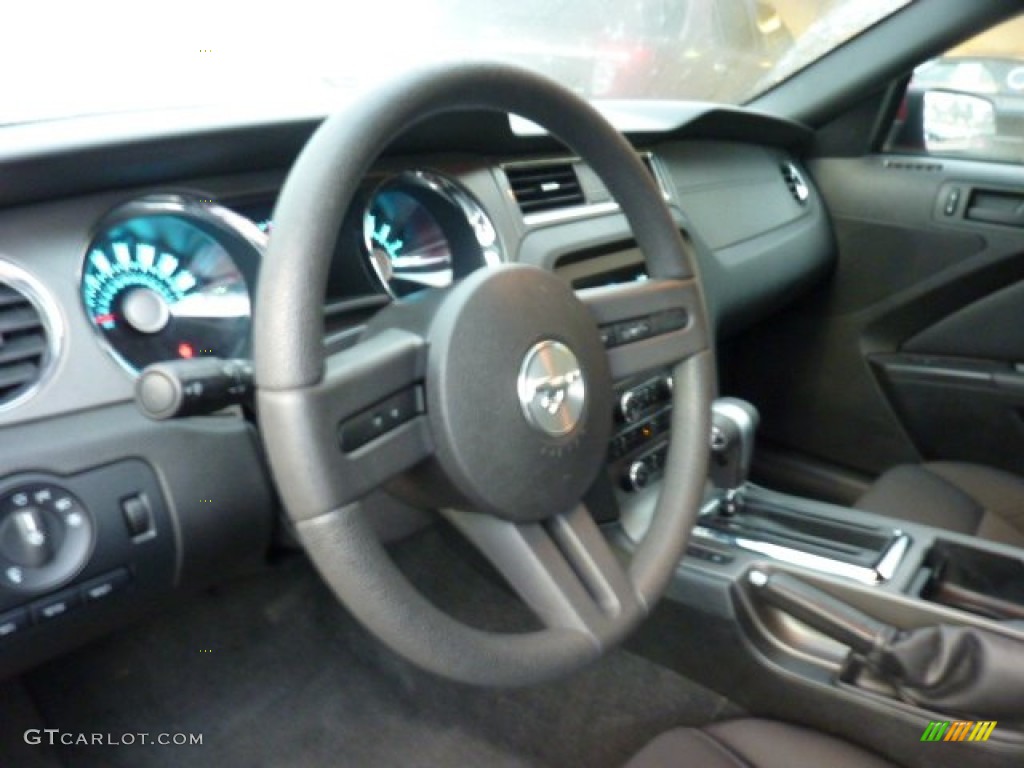 2012 Ford Mustang GT Convertible Charcoal Black Steering Wheel Photo #54656667