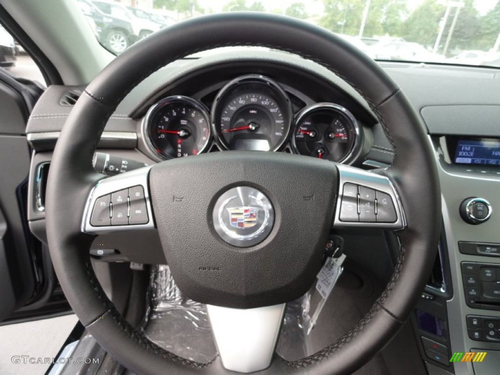 2012 Cadillac CTS 3.0 Sedan Ebony/Ebony Steering Wheel Photo #54656916