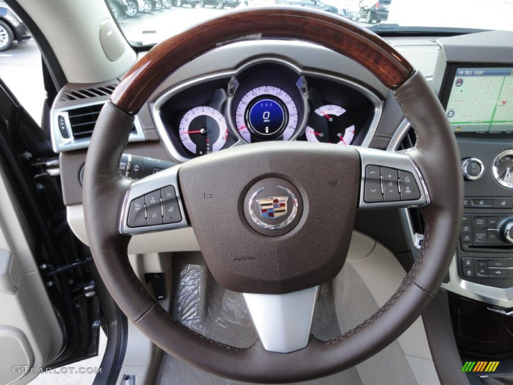 2012 Cadillac SRX Premium Shale/Brownstone Steering Wheel Photo #54657132
