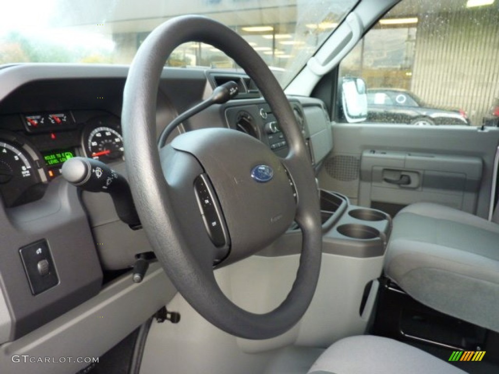 2011 Ford E Series Van E250 Extended Commercial Medium Flint Steering Wheel Photo #54657192