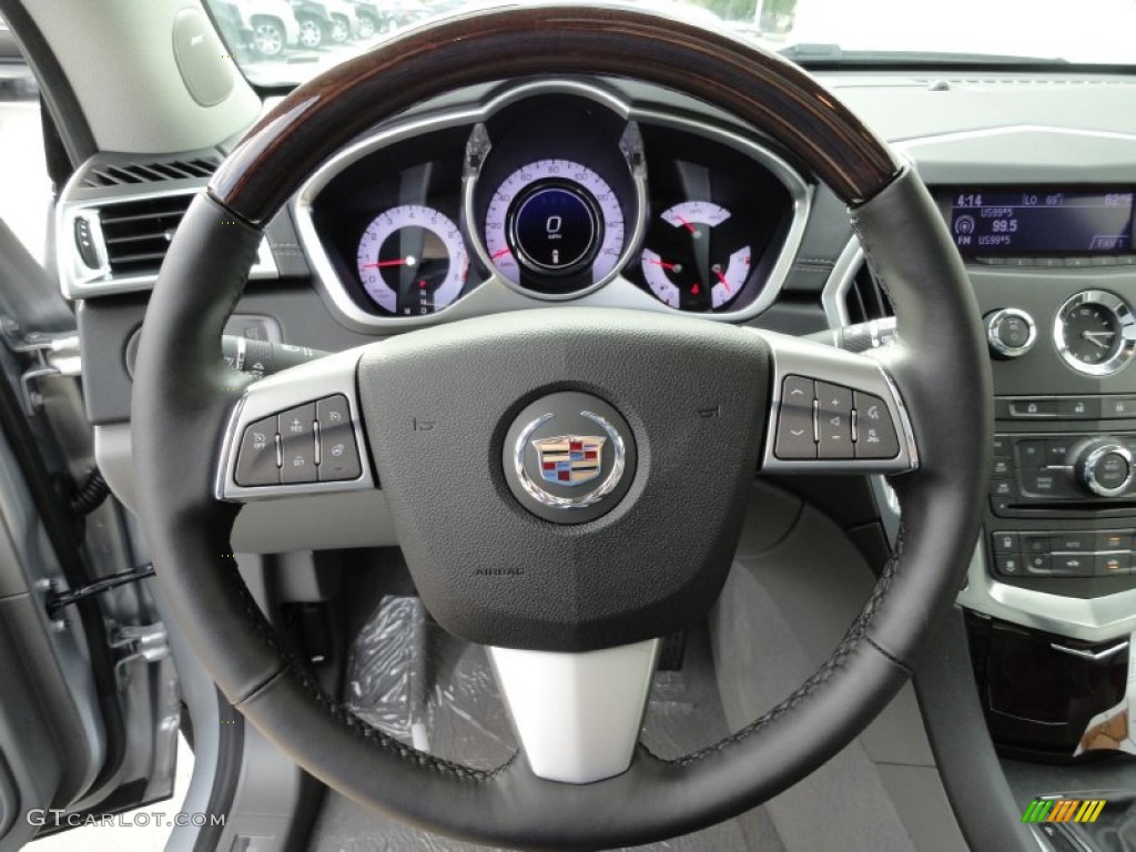 2012 Cadillac SRX Luxury Titanium/Ebony Steering Wheel Photo #54657315
