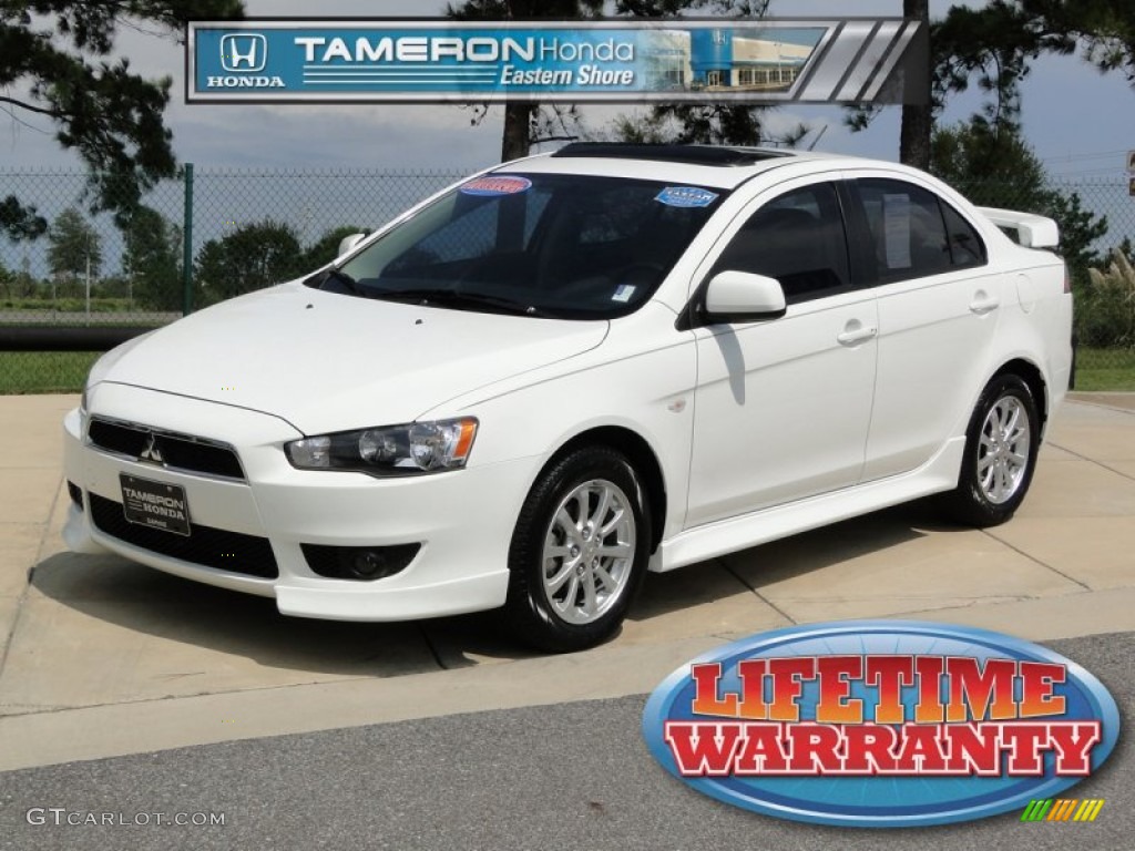 2010 Lancer ES - Wicked White Metallic / Black photo #1