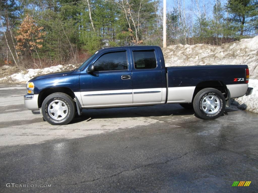 2005 Sierra 1500 Z71 Extended Cab 4x4 - Deep Blue Metallic / Pewter photo #11