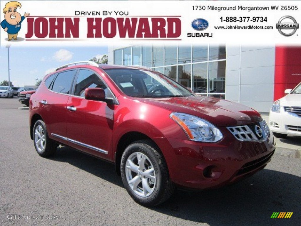 2011 Rogue SV AWD - Cayenne Red / Gray photo #1