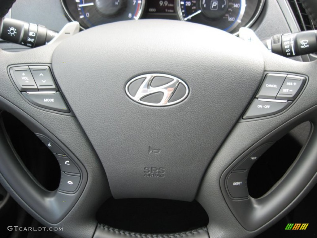 2012 Hyundai Sonata SE Black Steering Wheel Photo #54663459