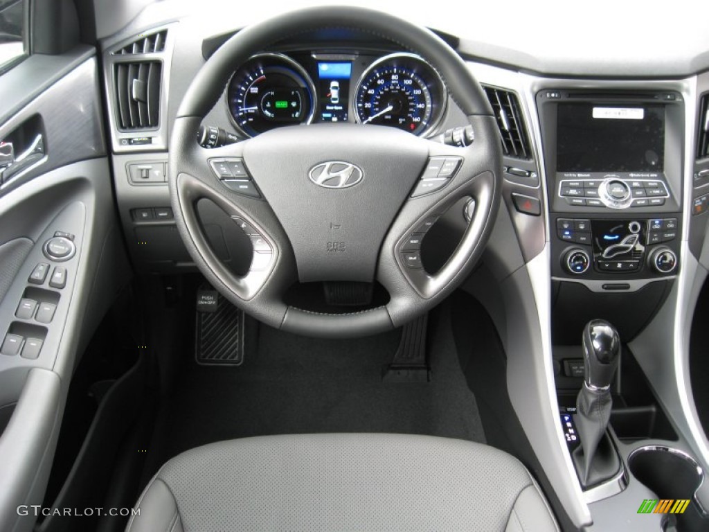 2011 Hyundai Sonata Hybrid Gray Dashboard Photo #54663678