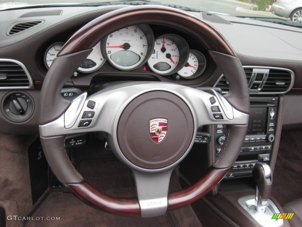 2009 Porsche 911 Carrera S Cabriolet Cocoa Natural Leather Dashboard Photo #54663848