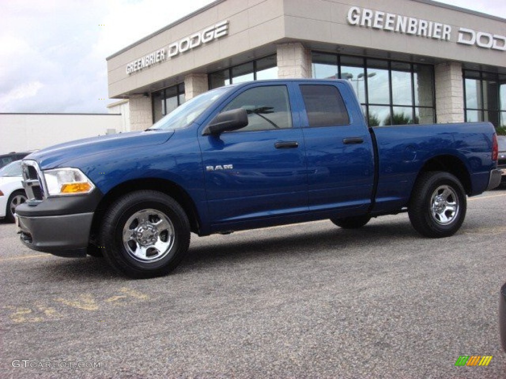 2009 Ram 1500 SLT Quad Cab - Deep Water Blue Pearl / Dark Slate/Medium Graystone photo #3