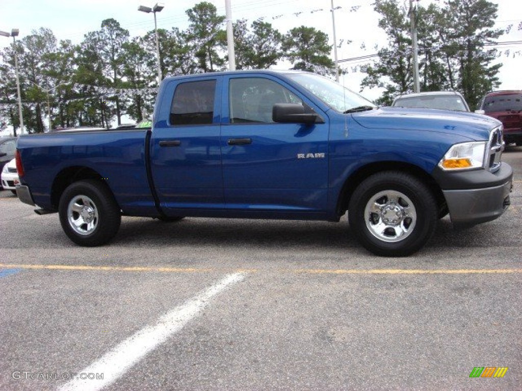 2009 Ram 1500 SLT Quad Cab - Deep Water Blue Pearl / Dark Slate/Medium Graystone photo #6