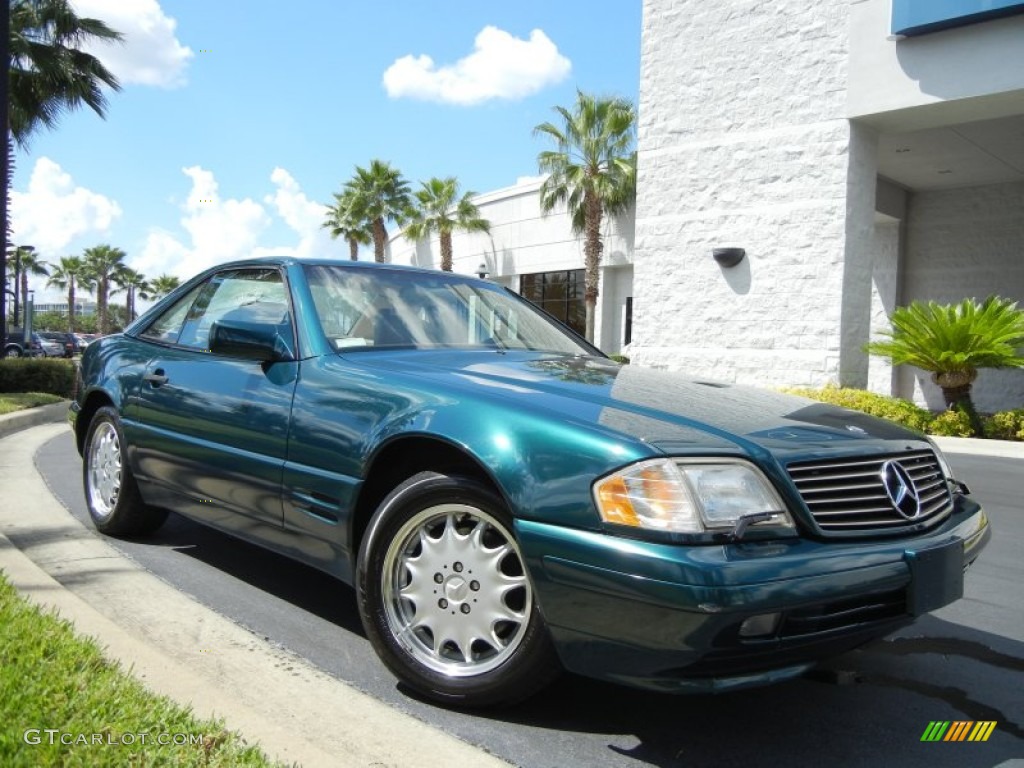 Brilliant Emerald Green Metallic 1996 Mercedes-Benz SL 500 Roadster Exterior Photo #54666729