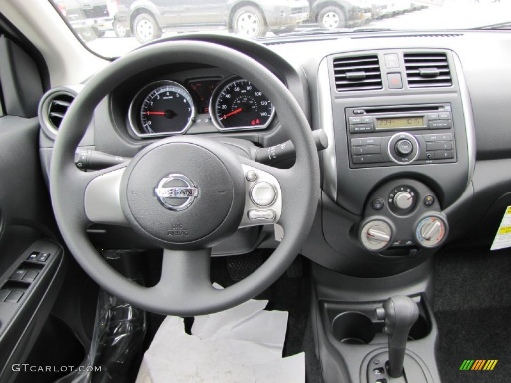 2012 Nissan Versa 1.6 SV Sedan Charcoal Dashboard Photo #54666885