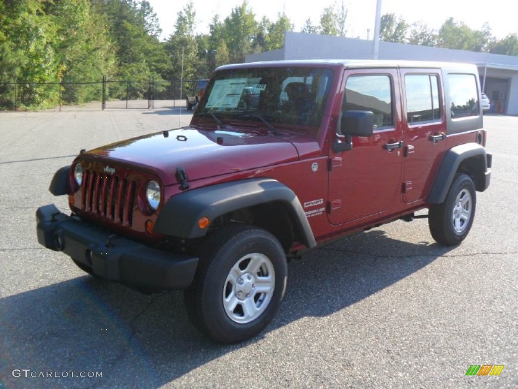 2012 Wrangler Unlimited Sport 4x4 - Deep Cherry Red Crystal Pearl / Black photo #1
