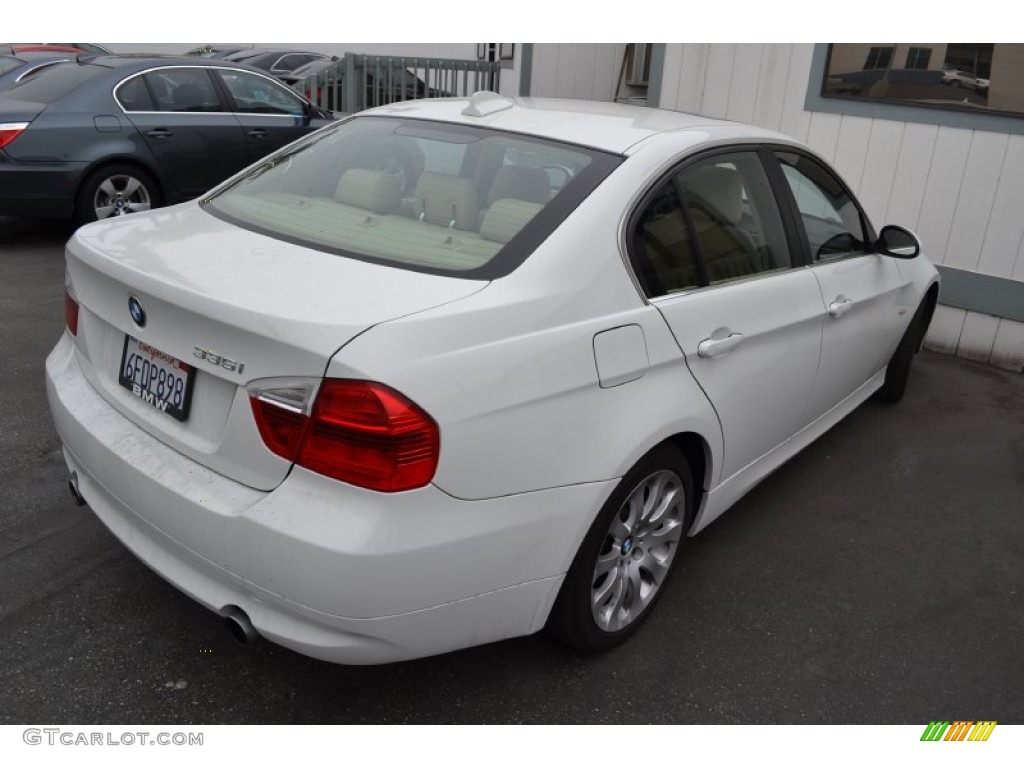 2008 3 Series 335i Sedan - Alpine White / Beige photo #6