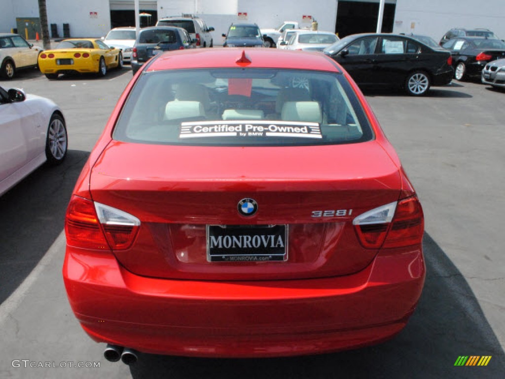 2008 3 Series 328i Sedan - Crimson Red / Cream Beige photo #9