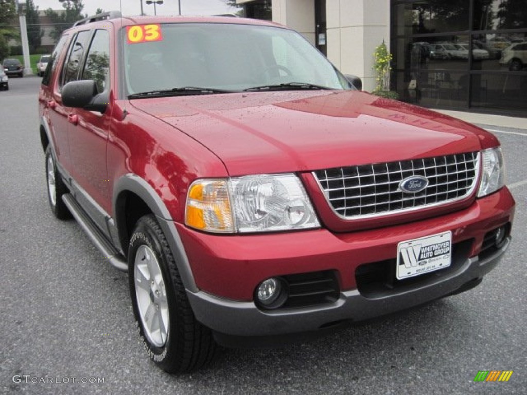 2003 Explorer XLT 4x4 - Redfire Metallic / Graphite Grey photo #2