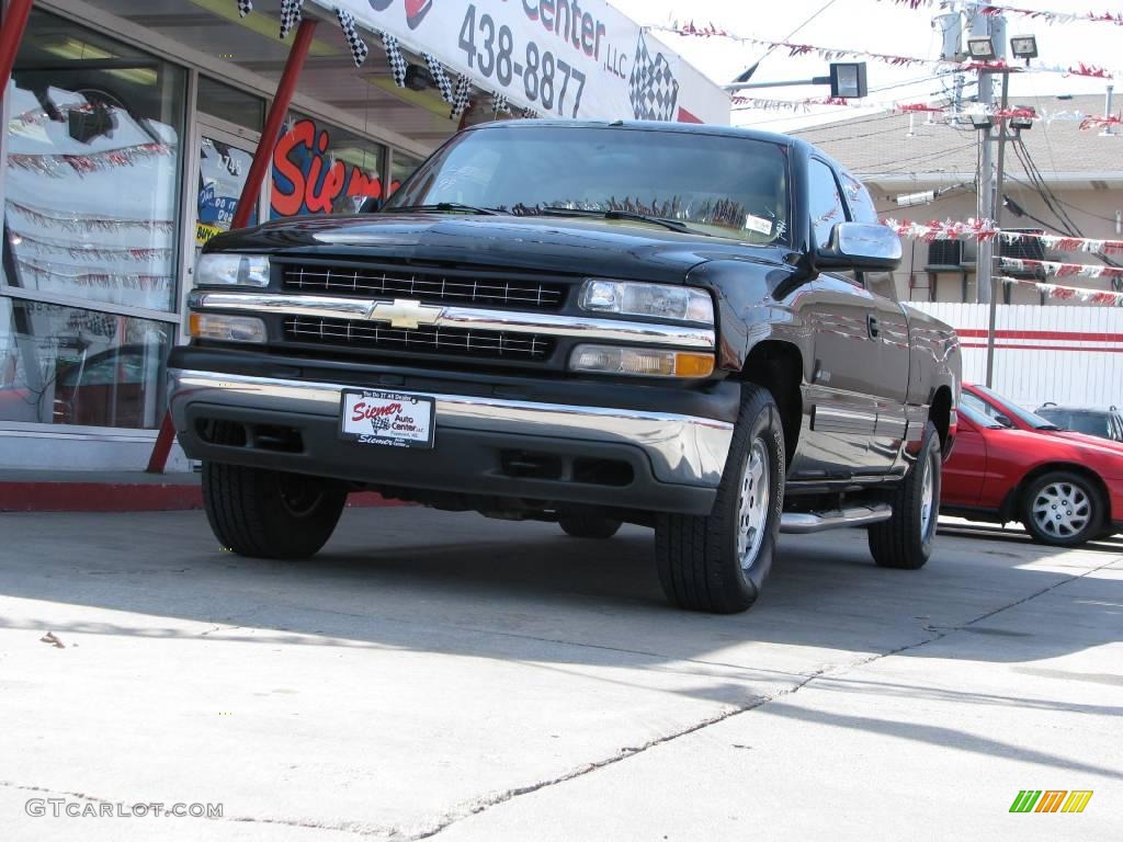 1999 Silverado 1500 LS Z71 Extended Cab 4x4 - Onyx Black / Medium Oak photo #14