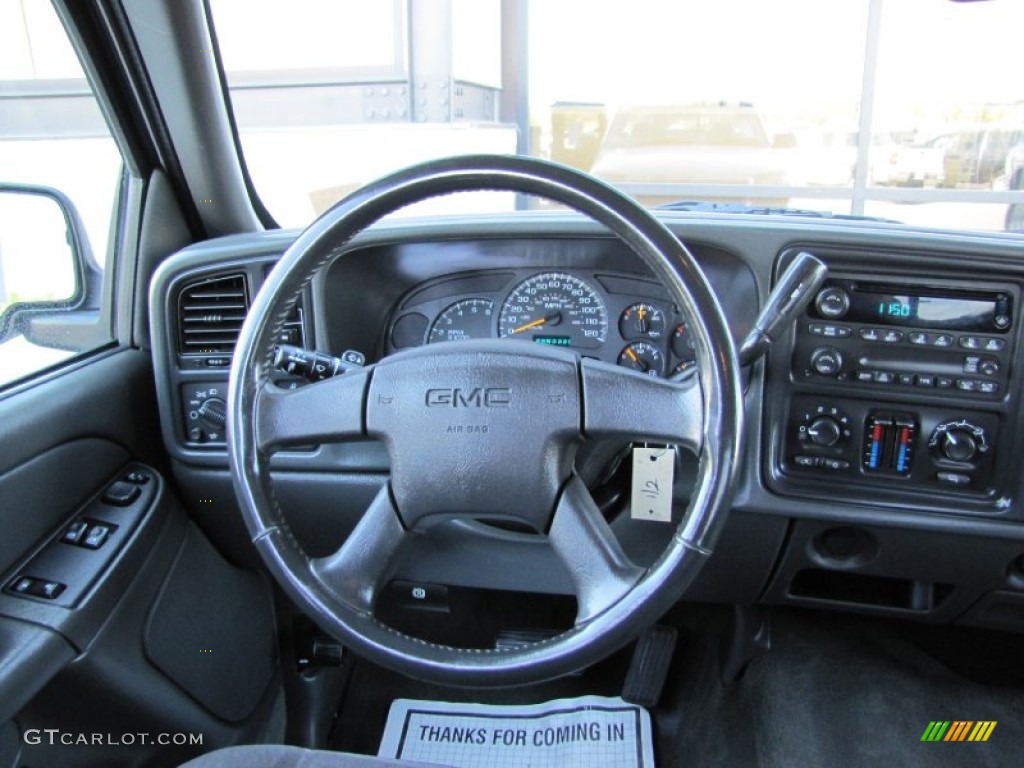 2005 GMC Sierra 1500 SLE Extended Cab 4x4 Dark Pewter Steering Wheel Photo #54676647