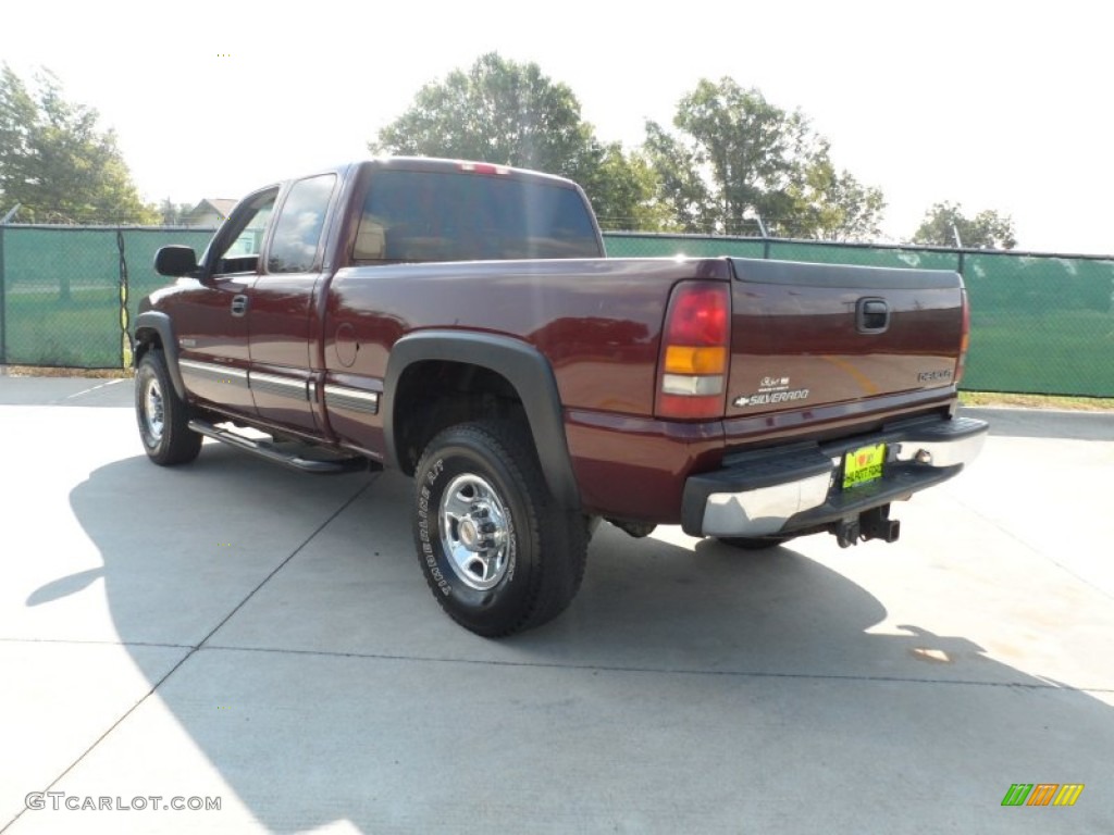 2001 Silverado 2500HD LS Extended Cab - Dark Carmine Red Metallic / Graphite photo #5